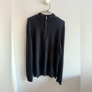 Theory Men’s Black Quarter Zip Sweater XL